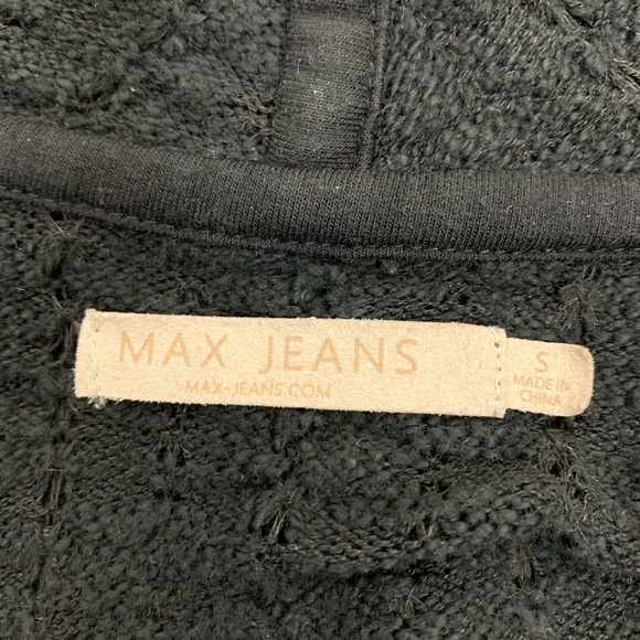 Max Jeans Black Waterfall Cardigan Size Small - Picture 4 of 5